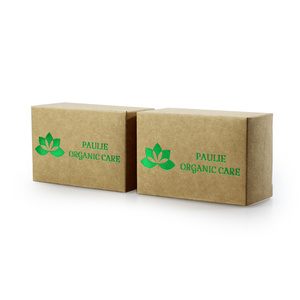 recycle kraft paper package box green foil for soap package